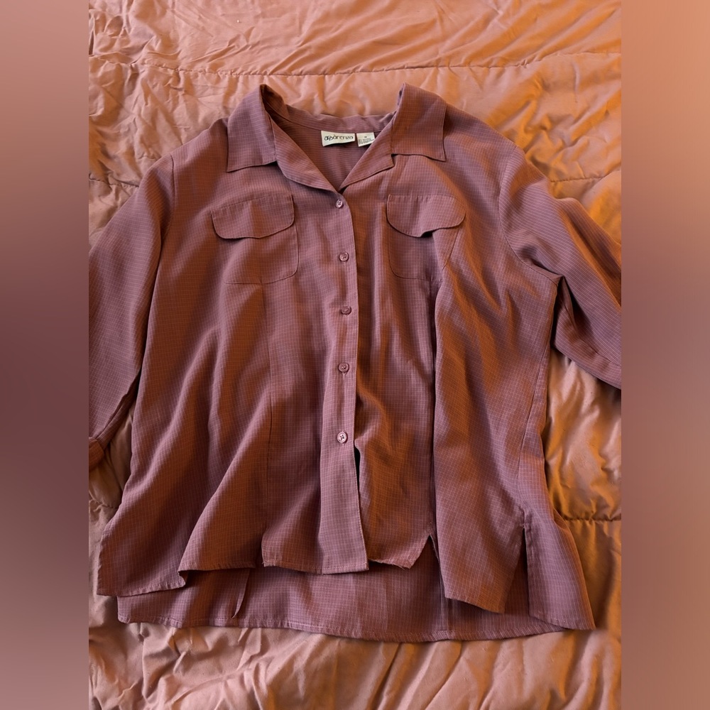 Maroon button down shirt